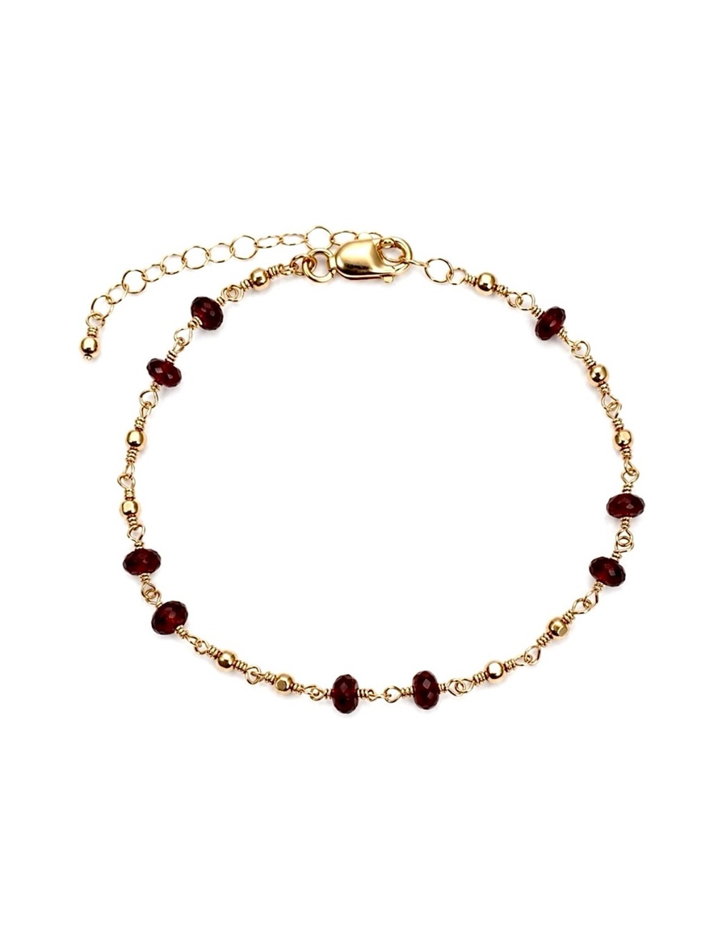 Handmade Garnet Gold Bracelet